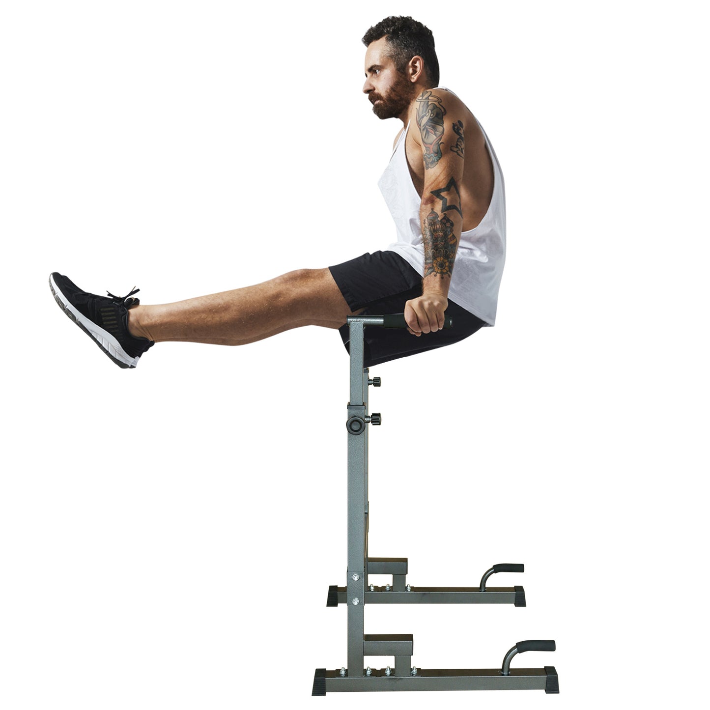 Power Tower Dip Station with Bench Pull Up Bar Stand Adjustable Height Heavy Duty Multi-Function Fitness Training Equipment