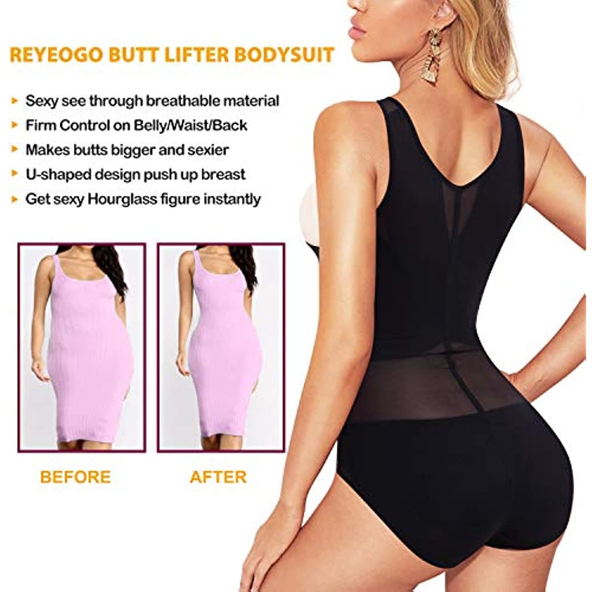 Shapewear Bodysuit for Women Tummy Control Butt Lifter Panty Hi-Waist Trainer Stomach Body Shaper Slimming Girdles