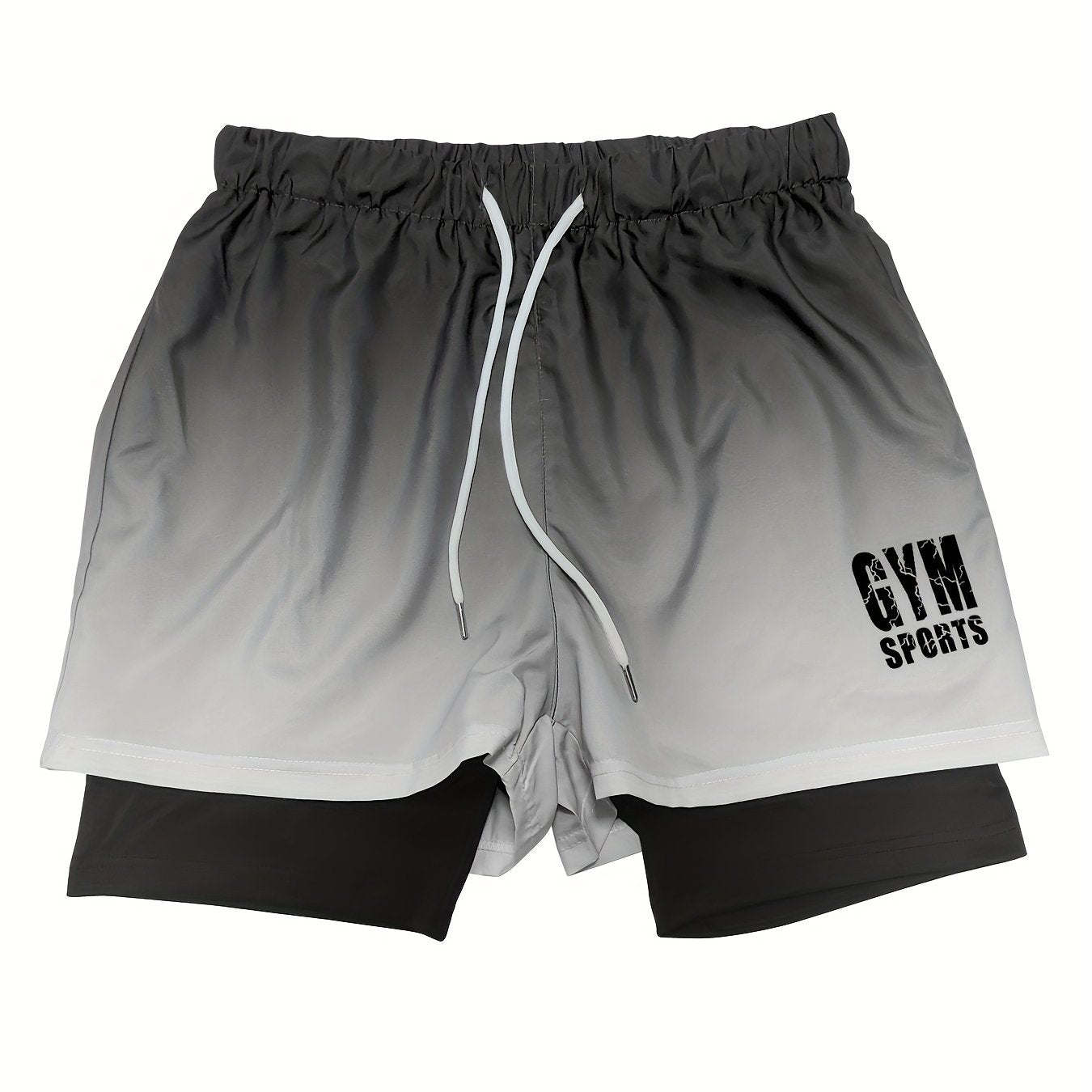 Summer Workout Gym Shorts with Zipper Pocket for Men